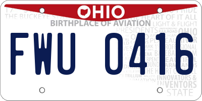 OH license plate FWU0416