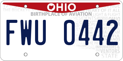 OH license plate FWU0442