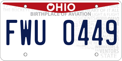 OH license plate FWU0449