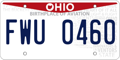 OH license plate FWU0460