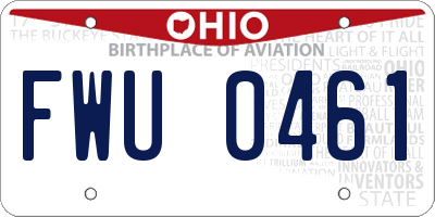OH license plate FWU0461