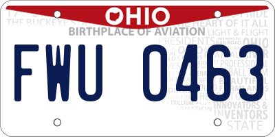 OH license plate FWU0463