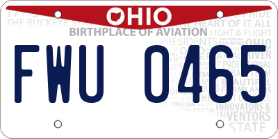 OH license plate FWU0465