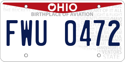OH license plate FWU0472