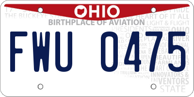 OH license plate FWU0475