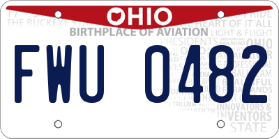 OH license plate FWU0482