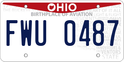 OH license plate FWU0487
