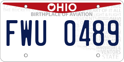 OH license plate FWU0489