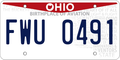 OH license plate FWU0491