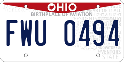 OH license plate FWU0494