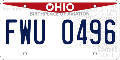 OH license plate FWU0496
