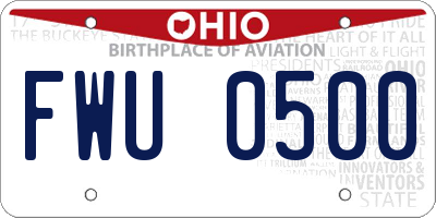 OH license plate FWU0500