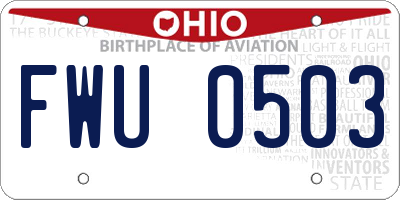 OH license plate FWU0503