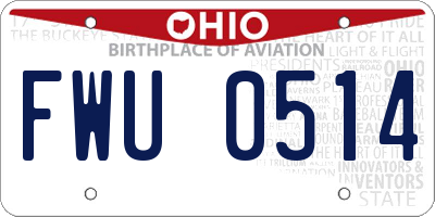 OH license plate FWU0514