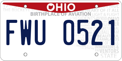OH license plate FWU0521