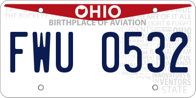 OH license plate FWU0532