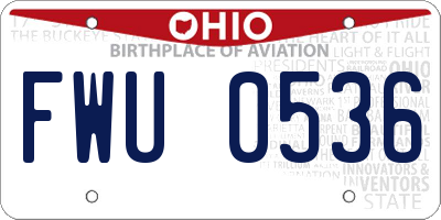 OH license plate FWU0536
