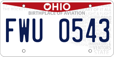 OH license plate FWU0543