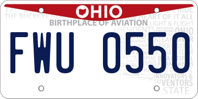 OH license plate FWU0550