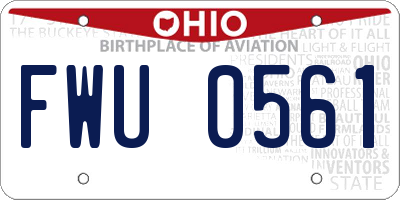 OH license plate FWU0561