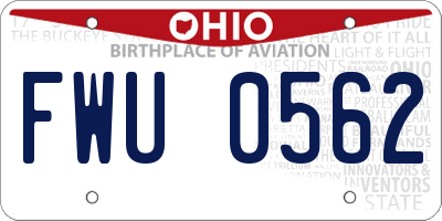 OH license plate FWU0562