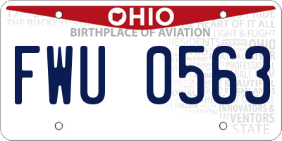 OH license plate FWU0563