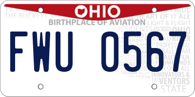 OH license plate FWU0567