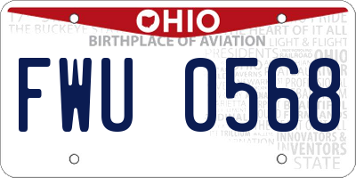 OH license plate FWU0568