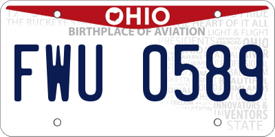 OH license plate FWU0589