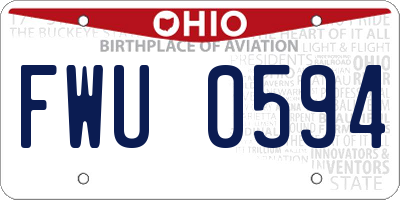 OH license plate FWU0594