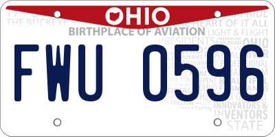 OH license plate FWU0596