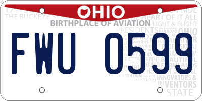 OH license plate FWU0599