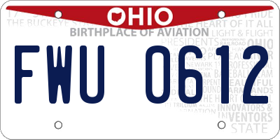 OH license plate FWU0612