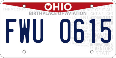 OH license plate FWU0615