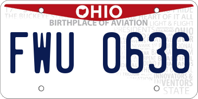 OH license plate FWU0636