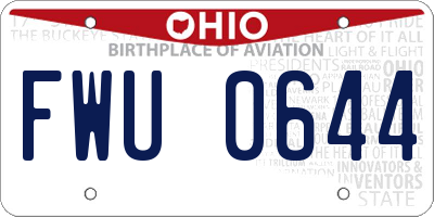 OH license plate FWU0644