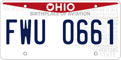 OH license plate FWU0661