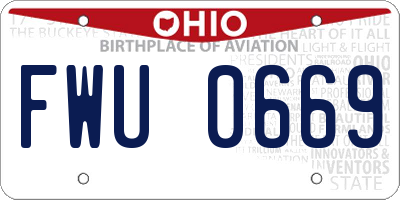 OH license plate FWU0669