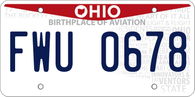 OH license plate FWU0678