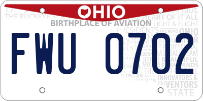 OH license plate FWU0702