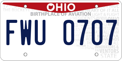 OH license plate FWU0707
