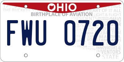 OH license plate FWU0720