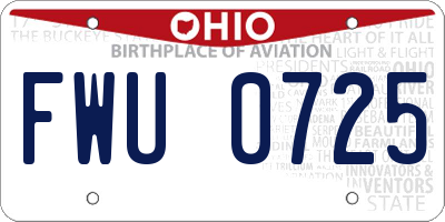 OH license plate FWU0725