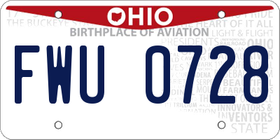 OH license plate FWU0728