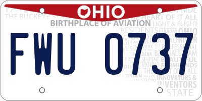 OH license plate FWU0737