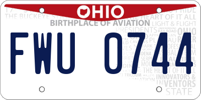 OH license plate FWU0744