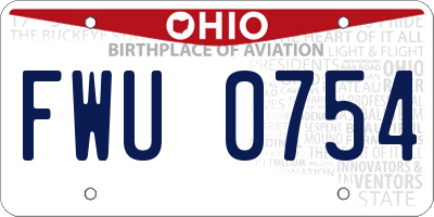 OH license plate FWU0754