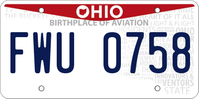 OH license plate FWU0758