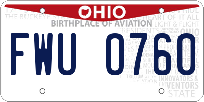 OH license plate FWU0760