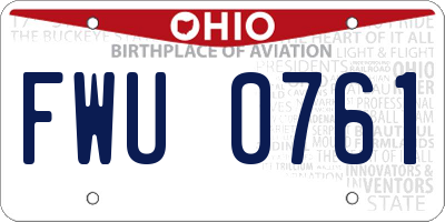 OH license plate FWU0761